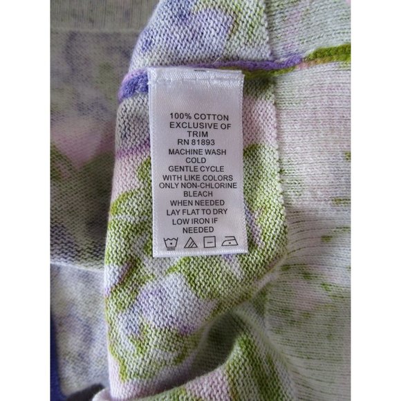 Purple Pink Green Floral Cardigan Womans 1X Issac Mizrahi Live NWOT - Picture 5 of 16